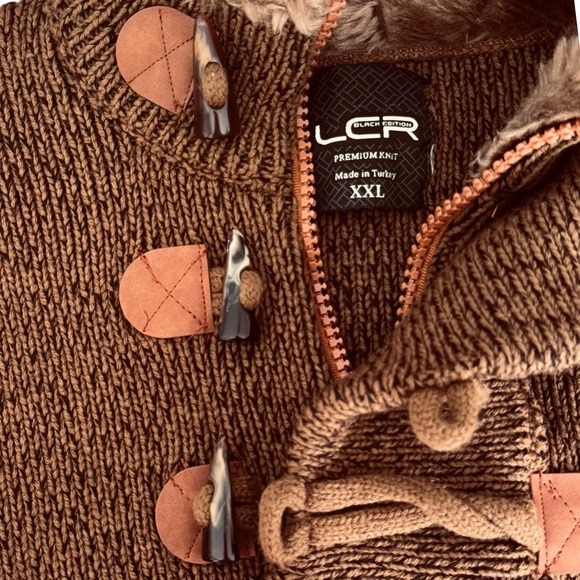 LCR Black Edition Premium Knit Men’s Size XXL 1/4 Zip 3 Button Toggles Sweater - Picture 5 of 15